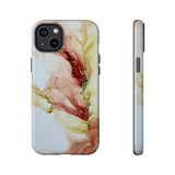 Copy of Copy of Abstract Ink Marble Tough Phone Case — Blue, Gray & Gold Protective Cover